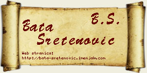 Bata Sretenović vizit kartica